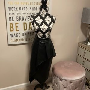 City Chic | Black | Faux Leather Skirt